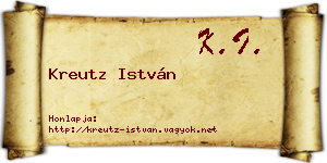 Kreutz István névjegykártya
